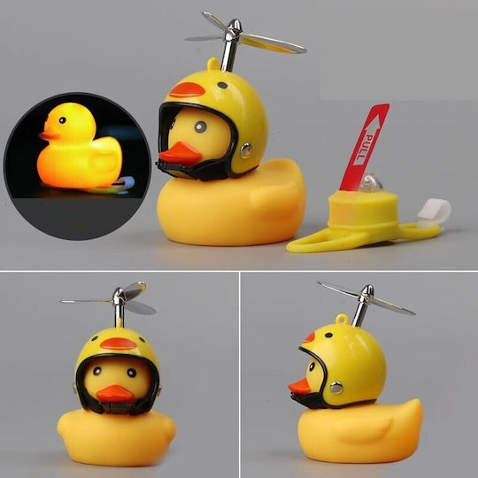 Rață Decorativă Flippy Sistem de Montare pentru Bicicletă Motocicletă Mașină Lămpi 7.5 X 9 Cm Cască Galbenă