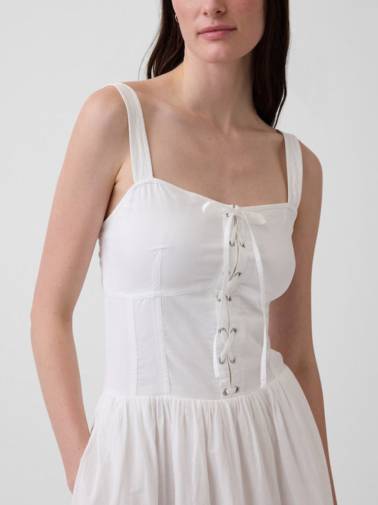 Summer Midi Shirt Dress White