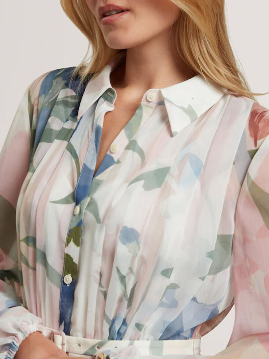Midi Shirt Dress Pink