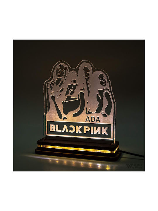World of Wood Decorative Table Lamp Blackpink LED 19x16cm