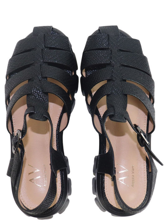 Fabric Sandals Black
