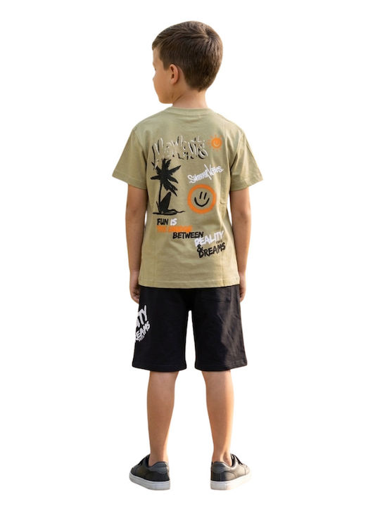 Kids Set with Shorts Summer 2 Pieces Khaki