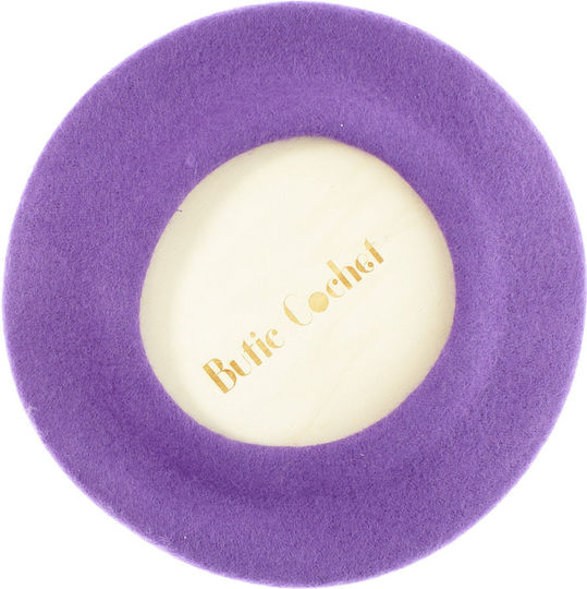 Beretă De Lână Pentru Femei ButicCochet Design Cu Perle Mărime Unică Violet Bsc836