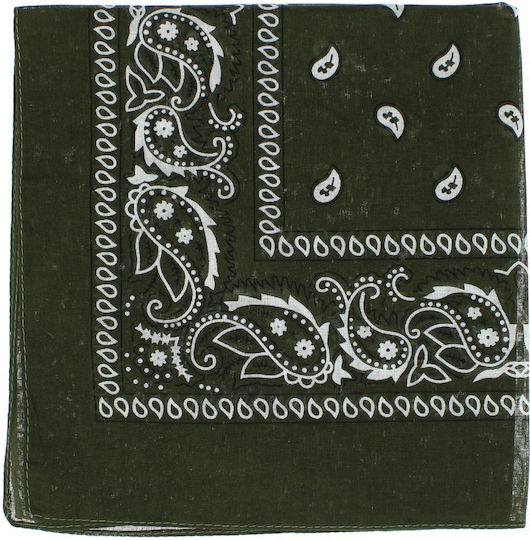 Bandana Din Bumbac Mărimea 55 X 55 Cm Imprimeu Mandala Khaki ButicCochet Es2206