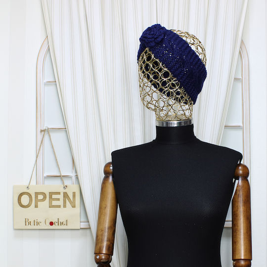 Bentită Tricotată Pentru Femei 100% Acrilic ButicCochet Floare Mărime Unică Bleumarin Bnt392