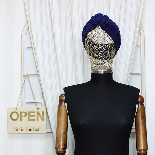 Bentită Tricotată Pentru Femei 100% Acrilic ButicCochet Floare Mărime Unică Bleumarin Bnt392