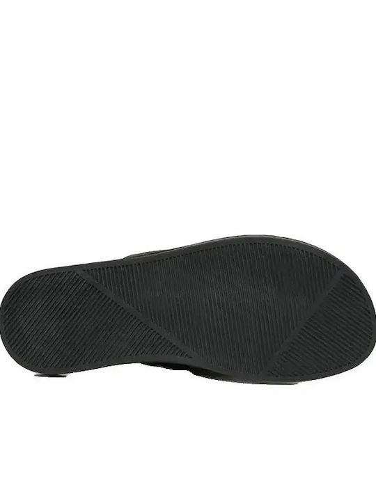 Leder Herrensandalen in Schwarz Farbe