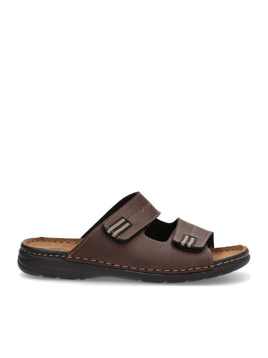 Leather Men's Sandals in Brown Colour