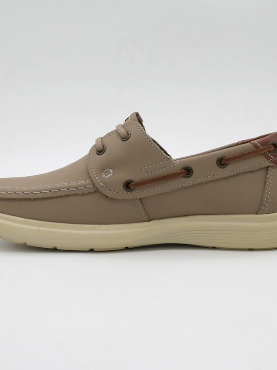 Leather Men's Loafers in Beige Colour