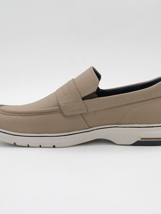 Loafers Bărbătești din Piele în Culoare Bej