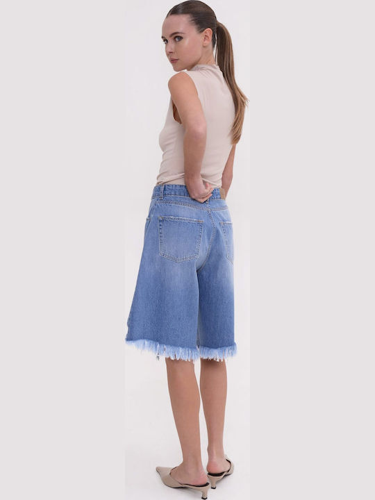 Women's Jean Bermuda Mid Blue