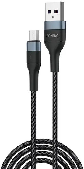 Foneng Regular USB 2.0 to micro USB Cable Μαύρο 2m 1τμχ