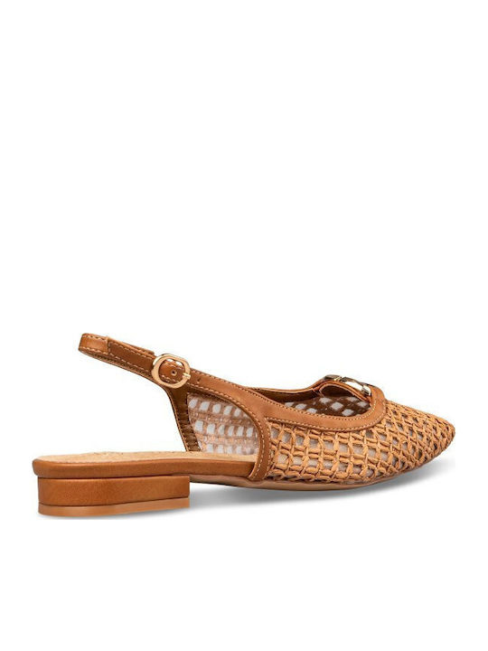 Γυναικείες Μπαλαρίνες Slingback σε Μπεζ Χρώμα
