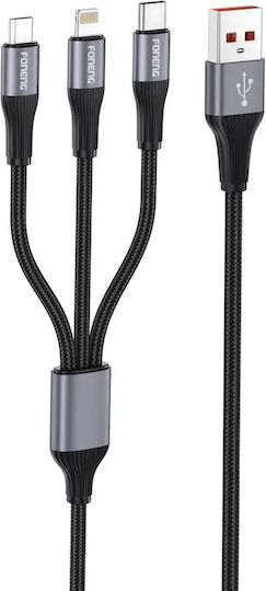 Foneng USB zu Kabel 3A Schwarz 1,2m