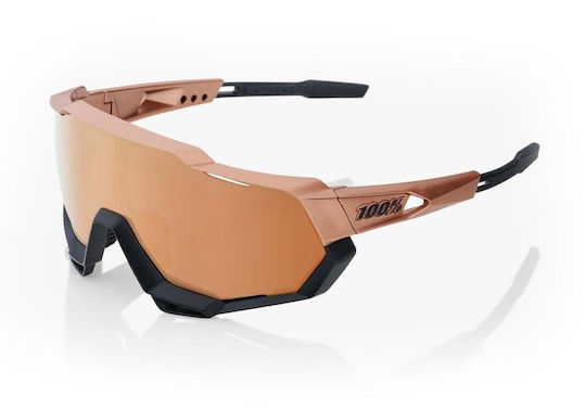 100% Cycling Glasses with Brown Frame & Transparent Lenses