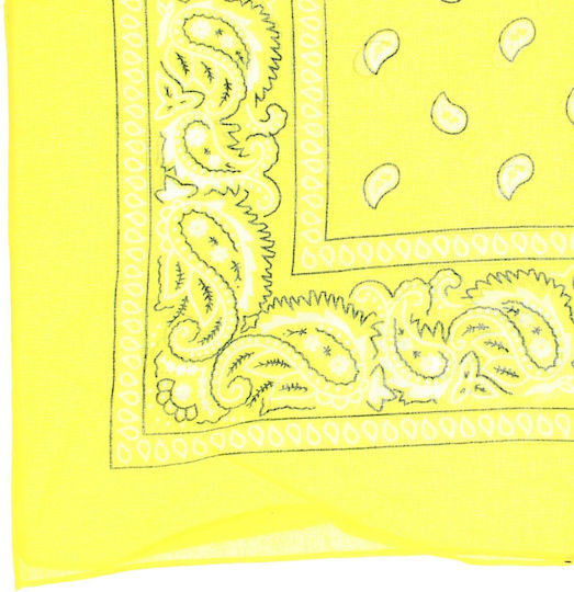 Bandană Din Bumbac Mărime 55 X 55 Cm Imprimeu Mandala Galbenă Es2198