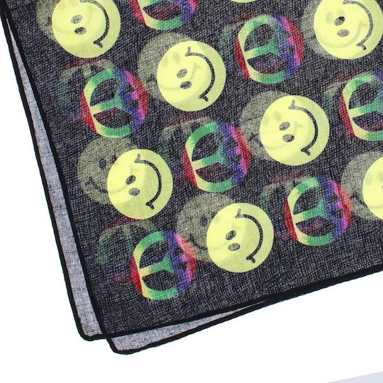 Bandana Din Bumbac Mărimea 55 X 55 Cm Imprimeu Față Fericită Multicolor Es2210