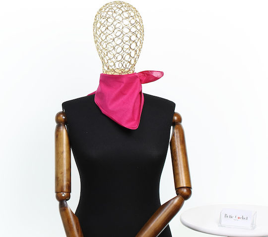 Bandana Din Bumbac Mărime 55 X 55 Cm ButicCochet Culoare Solidă Fucsia Es2251