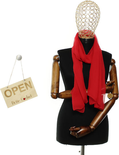 Women's Scarf Solid Color Buticcochet 80% Polyester 20% Viscose Red Es3361