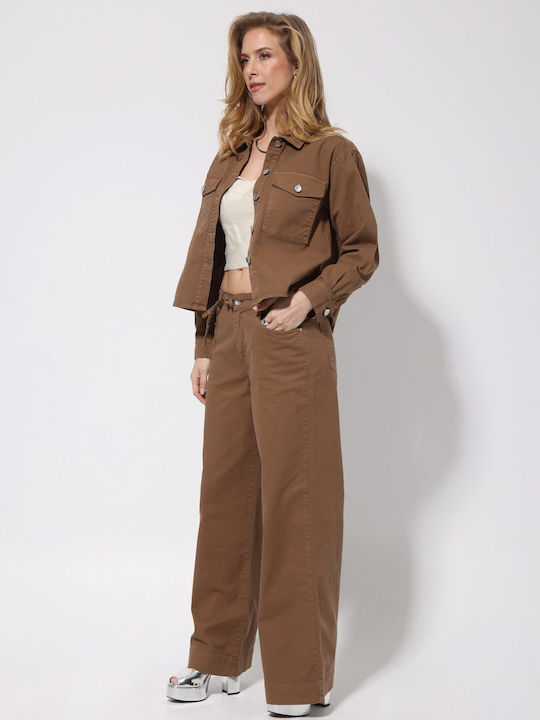 Kurzes Damenjacke Für Winter Schokolade