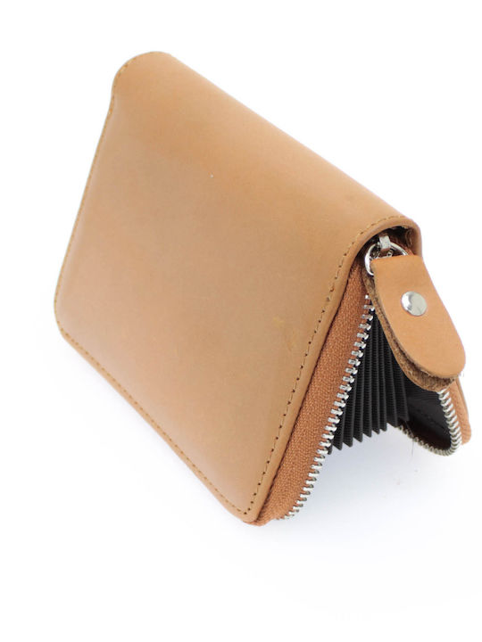 Leather Men's Card Wallet Brown