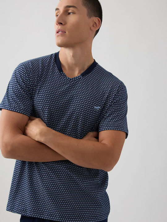 Minerva Summer Men's Cotton Pyjama Bermuda Navy Blue