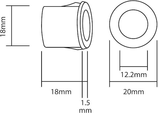 Einparts Parking Sensor 18.5mm White No 56 Truck Flush Mount