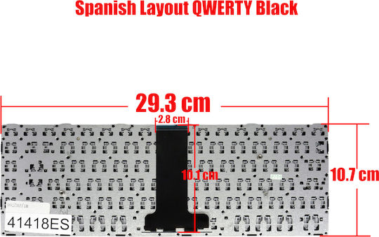 Spanish Laptop Keyboard For Toshiba Satellite C40-b C40d-b C40t-b H0000069480 0kn0-vp1us12 Mp-13r33us-528 0kn0-vp1la13 Nsk-v60su 9z.nbesu.01e Es Black Code 41418es