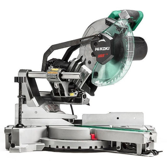 Hikoki Hikoki Kapp- und Gehrungssäge Radial Anzeige Laser C8FSHG Kapp- und Gehrungssäge Stromquelle 1100W Schiebesäge mit Schnittführung Laser & Scheibendurchmesser 216mm