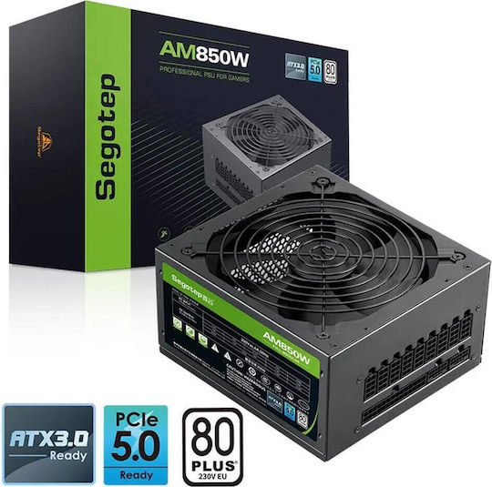 Segotep AM850 850W Черен Захранващ Блок За Компютър Пълен Модул 80 Plus Standard