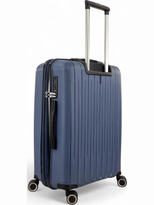 Rain Mittlerer Hartschalenkoffer Blau mit 4 Rädern Höhe 65cm