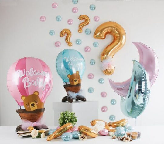 Baby Birth Balloons Hot Air Balloons Foil Jumbo Pink 97cm