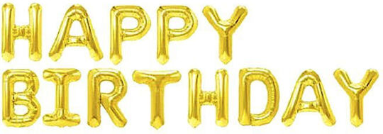 Set 13 Luftballons Folie Goldene Buchstaben 42cm