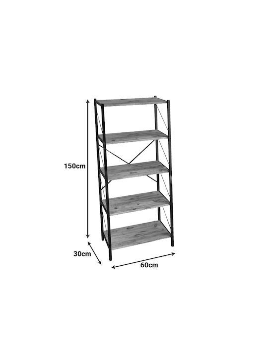 Bookcase Bimblem White Marble 60x30x150cm