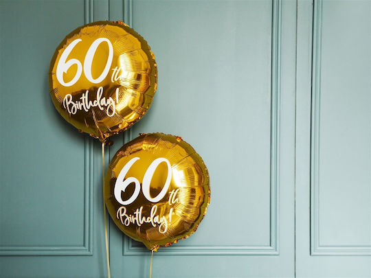 Party Deco Foil Balloon 60 Years Gold Universal 45 Cm