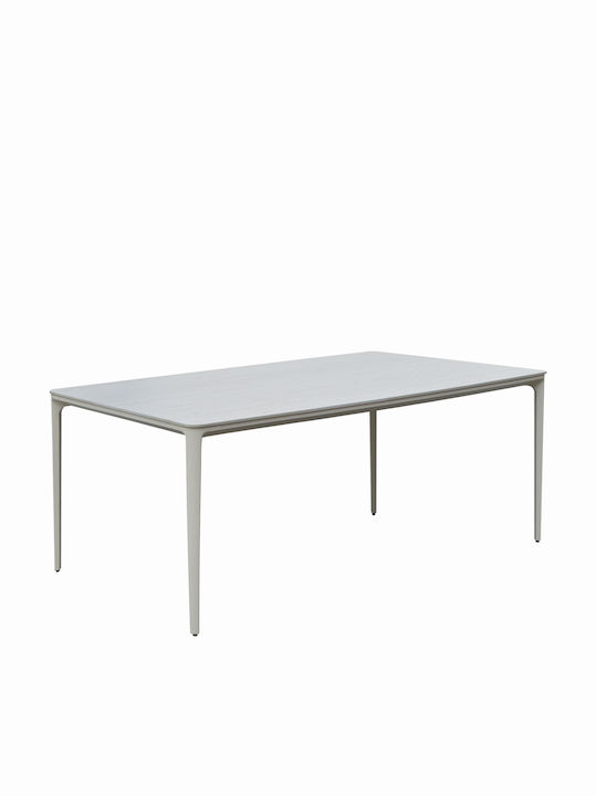 Masă De Dining Sinterizată Cu Suprafață Din Piatră Bej 220x100x75cm