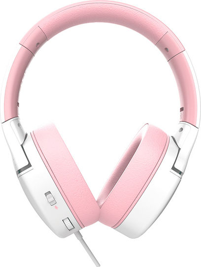 Sades Spower Over Ear Gaming Headset με σύνδεση 3.5mm Ροζ/Λευκό for Nintendo Switch / PC / PS4 / PS5 / XBOX