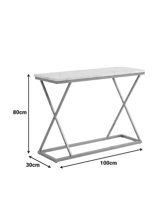 Glimmer Console Table from Wood & Metal Walnut L100xW30xH80cm