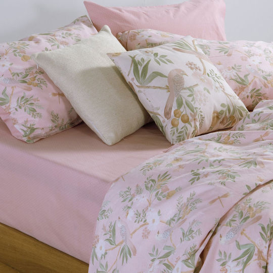 Nef-Nef Homeware Dreamel Σετ Σεντόνια Ημίδιπλα 180x200εκ. Ροζ (4τμχ)