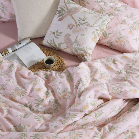 Nef-Nef Homeware Dreamel Σετ Σεντόνια Ημίδιπλα 180x200εκ. Ροζ (4τμχ)