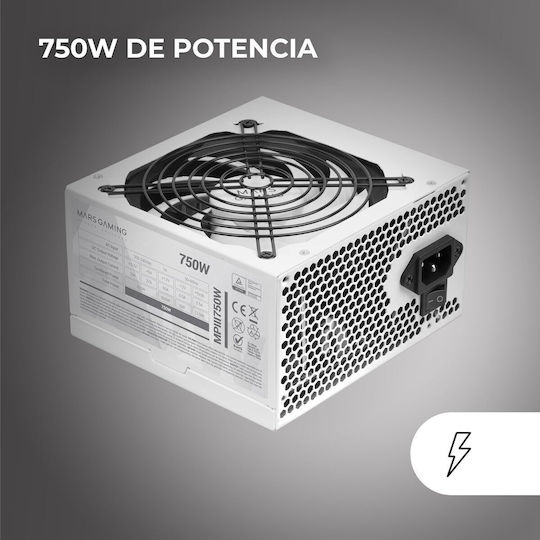 Mars Gaming MPIII750 750W Бял Компютърно захранване Пълен кабел
