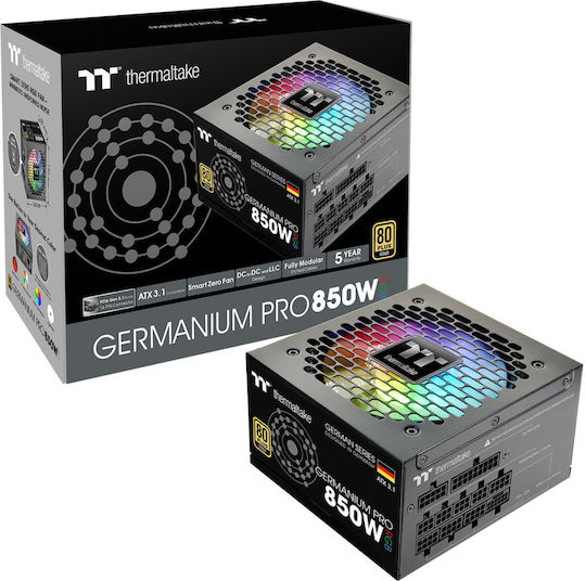 Thermaltake Germanium Pro RGB 850W Schwarz Computer-Netzteil Vollständig modular 80 Plus Gold