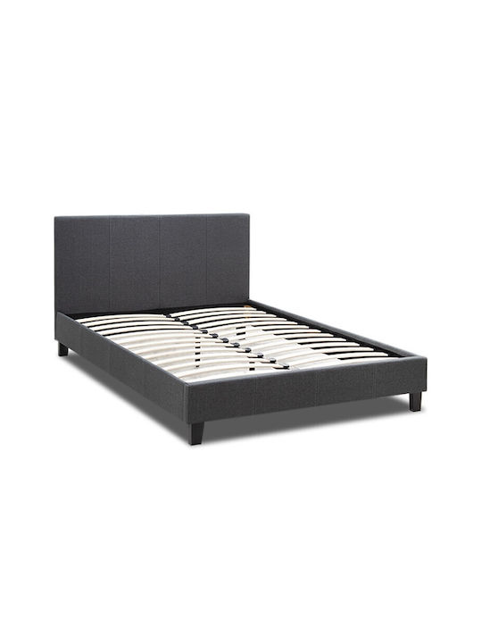Flaches Betten Halbes Doppelbett Mit Stoff Grau Für Matratze 120x200cm