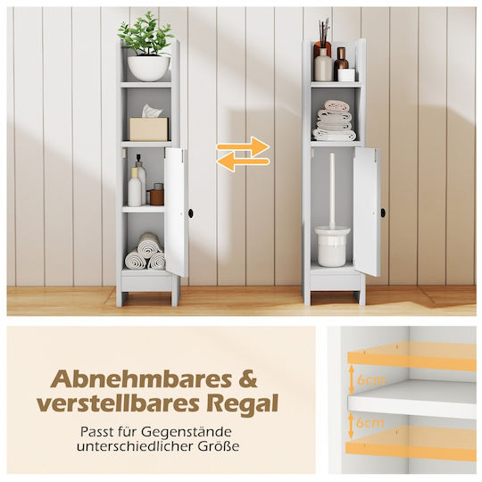 Costway Bathroom Cabinet 20x18x80cm White