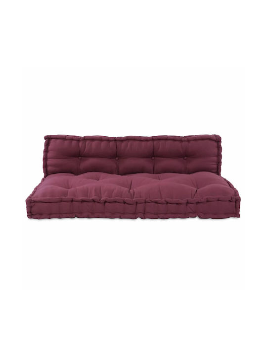 vidaXL Sofa Cushion Pallet with Backrest Red 2 Pieces 120x80cm