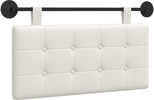vidaXL Leather Bed Headboard Cushion White 90x55cm