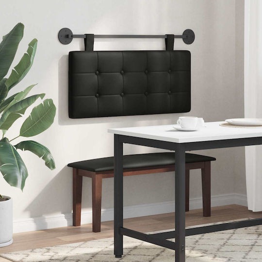 vidaXL Leather Bed Headboard Pillow Black 90x55cm