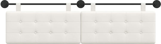 vidaXL Leather Bed Headboard Cushion White 170x55cm