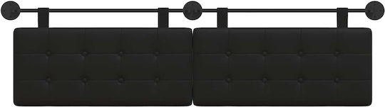 vidaXL Leather Bed Headboard Cushion Black 190x55cm