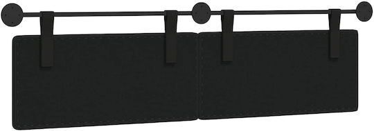 vidaXL Leather Bed Headboard Cushion Black 190x55cm